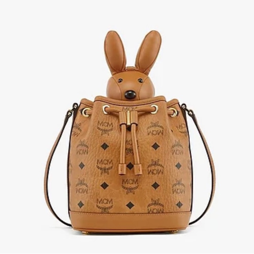 MCM Park Rabbit Drawstring Bag in Visetos